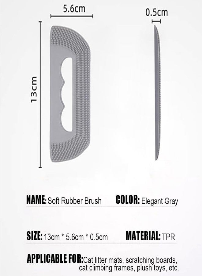 MIXNEX Silicone Pet Hair Remover - 2-Pack Portable Lint & Fur Scraper for Cats, Dogs & Upholstery, Dual-Edge Rubber Brush Lifts Hair from Sofa, Carpet, Car Seats - Gray - Image 2